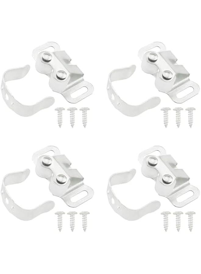 4PCS Cabinet Spring Lock Clasp with 12 Screws for Mobile Home Cabinet Door Latch and Double Wheel Ball Lock Bumpers Catch Locks for Mailboxes, Travel Trailer Doors, RVs, and Vanity Tables - Image 1