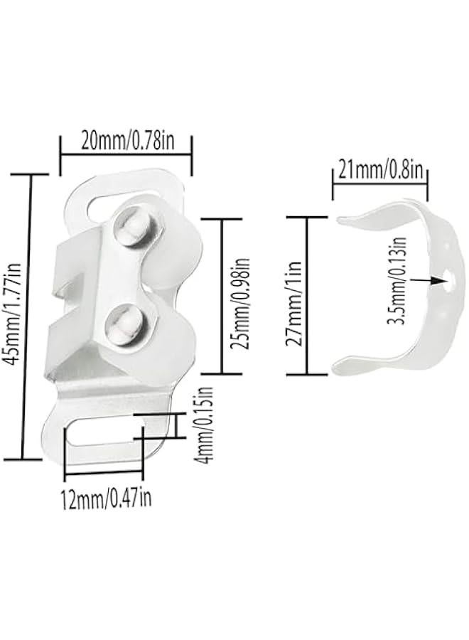4PCS Cabinet Spring Lock Clasp with 12 Screws for Mobile Home Cabinet Door Latch and Double Wheel Ball Lock Bumpers Catch Locks for Mailboxes, Travel Trailer Doors, RVs, and Vanity Tables - Image 4