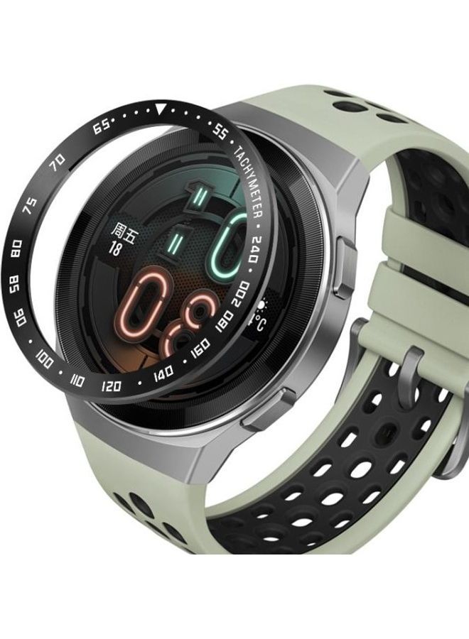 NIBEMINENT Stainless Steel Bezel Ring For Huawei Watch GT2e Black White Lettering - Image 2