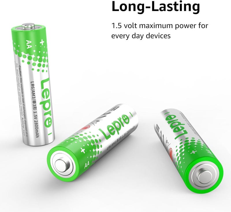 حزمة بطاريات ليبرو AA مكونة من 24 قطعة، بطارية قلوية مزدوجة AA بجهد 1.5 فولت عالية السعة، مقاومة للتسرب، طاقة طويلة الأمد، 2800 مللي أمبير في الساعة، بطاريات AA من نوع LR06 MN1500 للساعات وأجهزة التحكم عن بعد والفأرة والمصباح اليدوي - Image 2