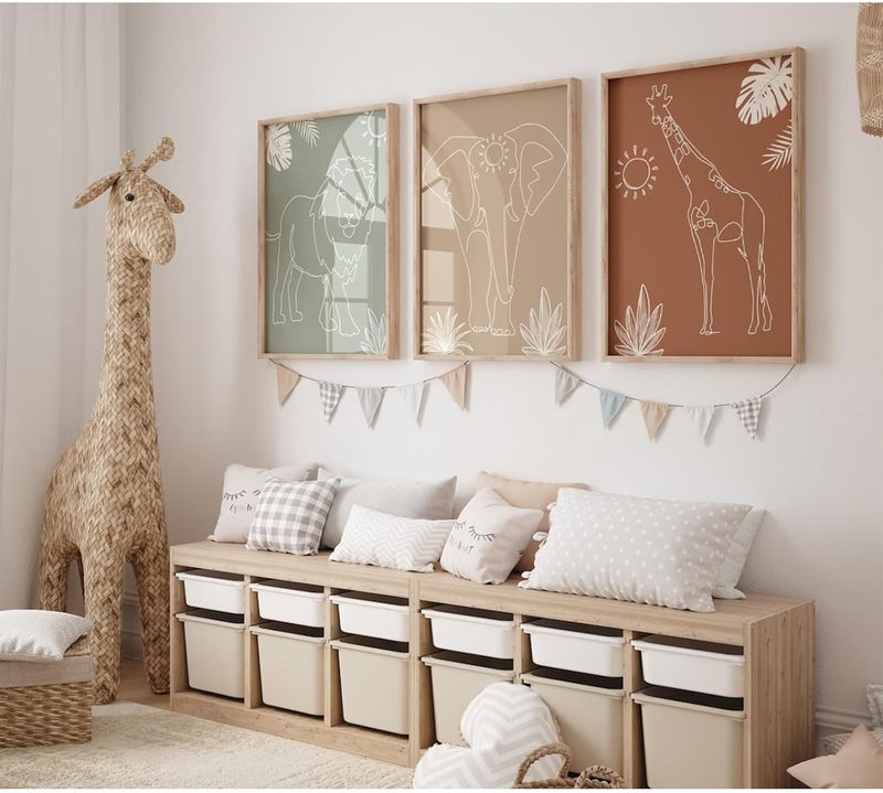 Youillne Safari Nursery Wall Art Set - Unframed Animal Prints - Image 1