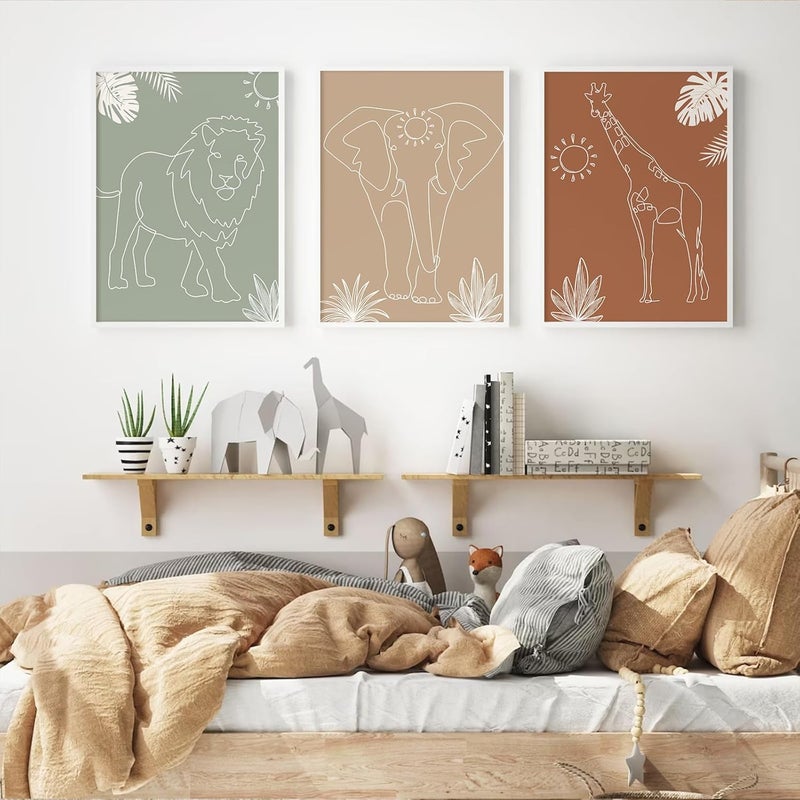 Youillne Safari Nursery Wall Art Set - Unframed Animal Prints - Image 4