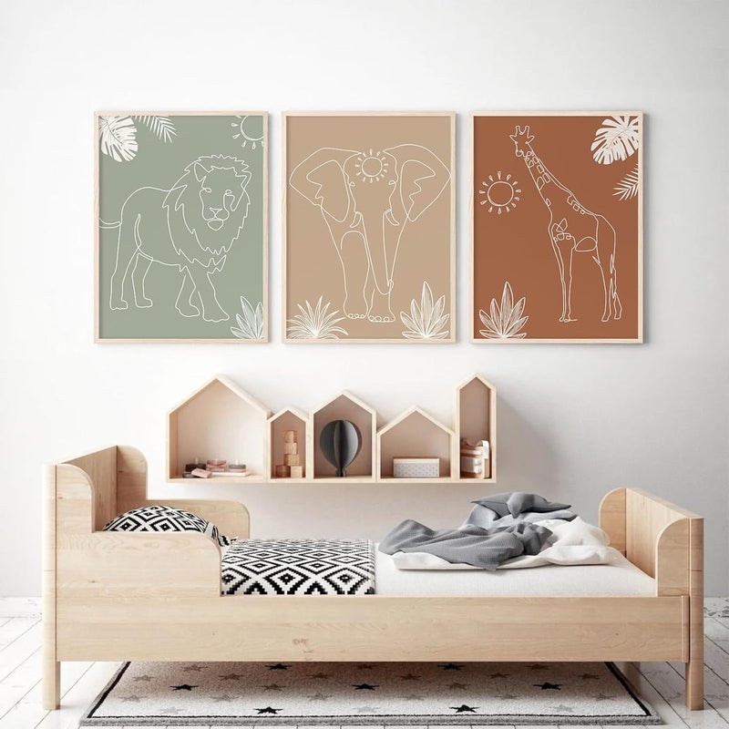 Youillne Safari Nursery Wall Art Set - Unframed Animal Prints - Image 5