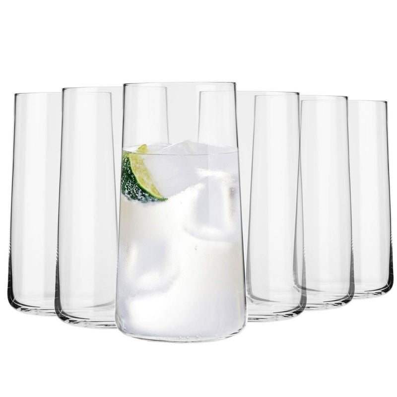 Krosno Tall Water Glasses, Set of 6, 18.3 oz, Avant-Garde Collection, Lightweight Crystal Glass, Perfect for Everyday, Dishwasher Safe, Made in Europe - Image 1