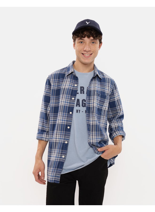 American Eagle - AE Slim Fit Plaid Button-Up Shirt - Image 1