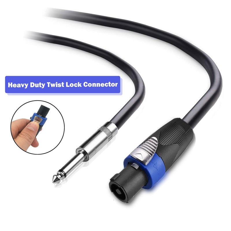 ROCMUZZK 2 Pack 50ft Speakon to 1/4 Inch Male Speaker Cable, 50 feet 6.35mm Stereo Audio Connection Cord, 12 Gauge AWG Wire, 50FT/2PACK - Image 2