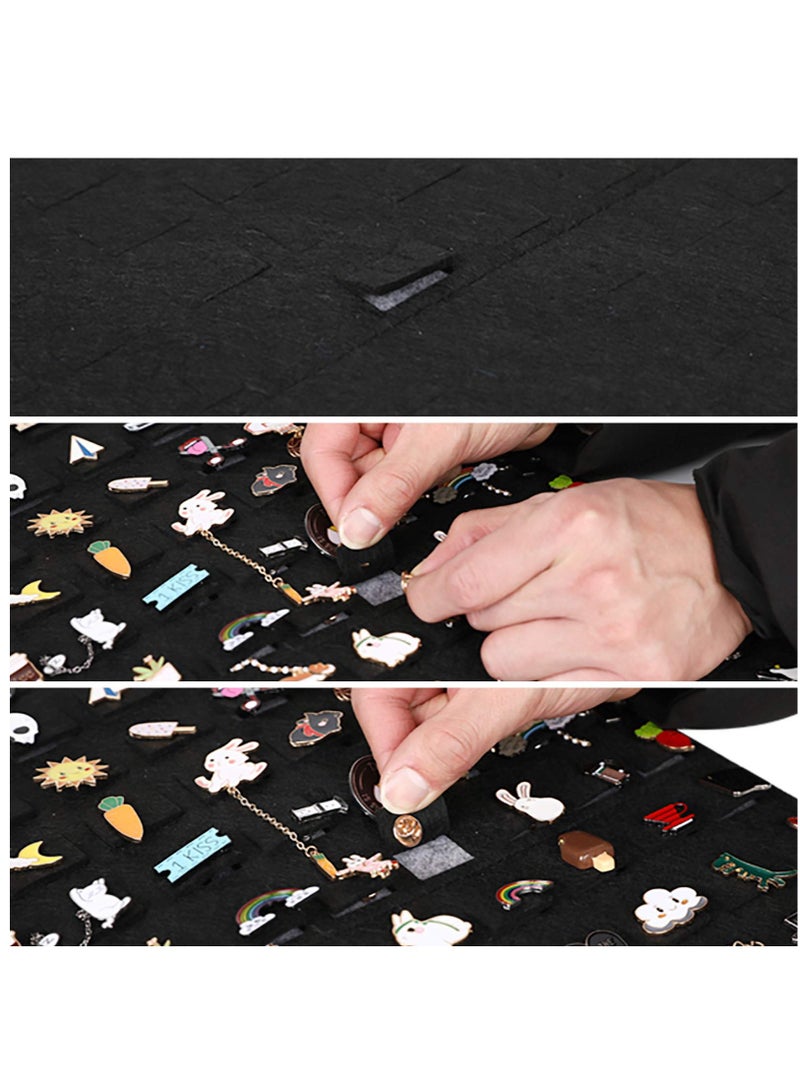 SYOSI Wall Hanging Brooch Pin Organizer, Pin Collection Case, Brooch Collection Storage Holder, Enamel Pin Display and Brooch Collection Storage Holder for Women or Men, up to 96 Pins (Organizer Only)Black - Image 3