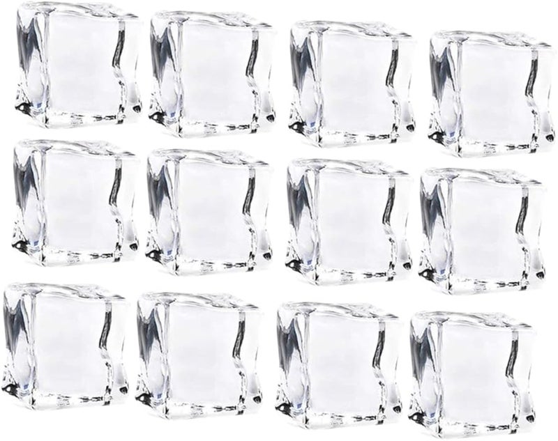 Mikinona 48pcs Clear Reusable Acrylic Ice Cubes 2 5x2 5cm For Bar And Home Decor - Image 2