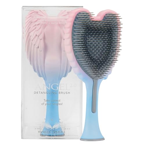 Tangle Angel Detangling Hair Brush Anti Static Angel Wing Hair Brush with Soft Flexible Bristle for Straight Wavy Hair Tangle Angel Hair Detangler Brushes for Blow Drying Shower Two Tone Pink Blue - Image 1