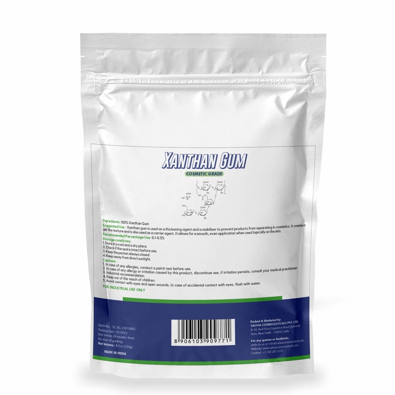 Myoc مسحوق صمغ الزانثان MYOC نقي وعضوي، غير معدّل وراثيًا، خالي من الغلوتين | يستخدم كمثبت للامتصاص، عامل تشكيل الأفلام، رابط | درجة تجميلية (230 جرام) - Image 2