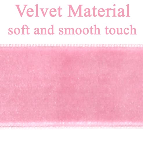Hongsome 12Pcs Pink Velvet Bows Christmas Tree Decorations,5in x 10in Xmas Ornaments for Tree Home Coquette Room Birthday Party Front Door Wedding Holiday Decor - Image 3