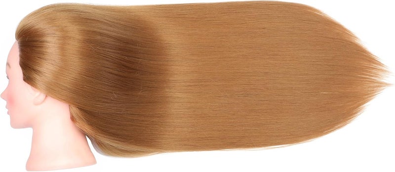 FUTAI Mannequin Head 30 inches Long 80% Real Human Hair Manikin Doll Style Head for Braiding Styling Updos Curling Cutting Practice Cosmetology Training Display with Stand - Image 2