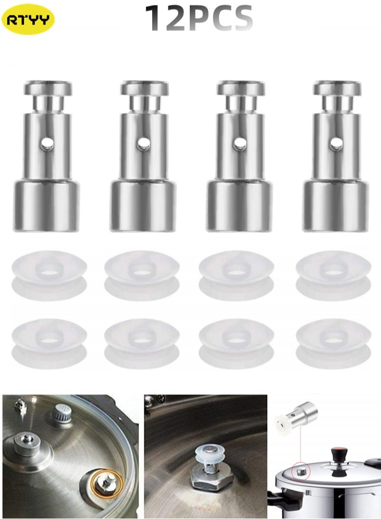 RTYY 12Pcs spare parts for electric pressure cooker,4Pcs Universal Replacement Floater Valve with 8Pcs Floater Silicone Gaskets Electric Pressure Cookers Parts for Pressure Pot，Pressure Cookers Parts，Power Pressure Silicone Floater Sealer Pads，Floater Gasket  - Image 1