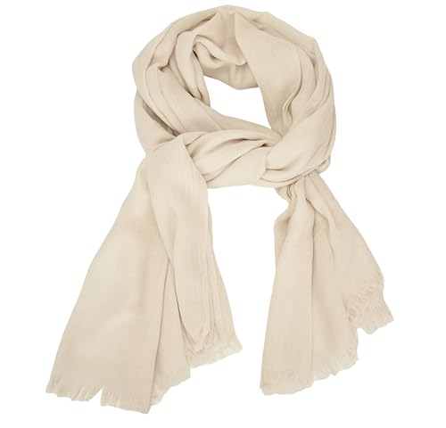 Mealah Womens-Off White Shawl Scarf - Lightweight Wrap Scarves Shawl Solid Color Sunscreen Scarve for Spring Summer Season Travel - Image 5