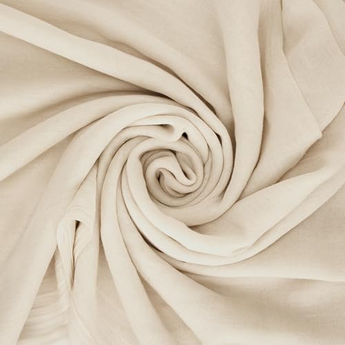 Mealah Womens-Off White Shawl Scarf - Lightweight Wrap Scarves Shawl Solid Color Sunscreen Scarve for Spring Summer Season Travel - Image 4