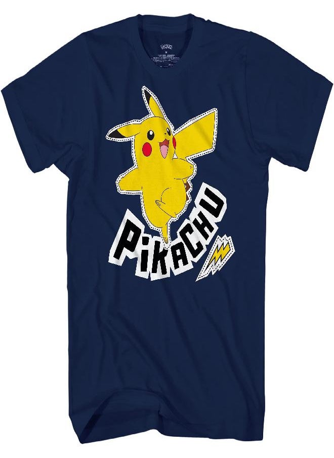 Pokemon Pokemon Boys Pikachu Game Shirt - Gotta Catch Em All - Ash Pikachu Charizard Pokeball Official T-Shirt (Navy Pikachu, X-Small)  - Image 1