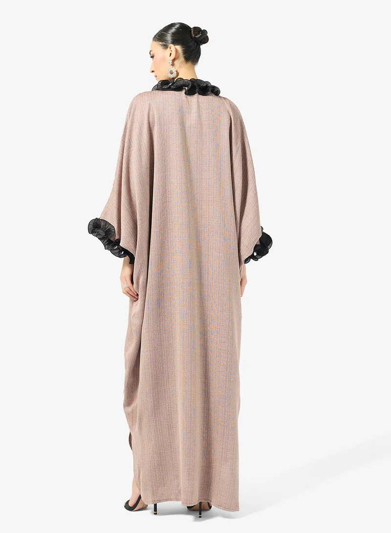 Golden Apple Ruffle Design Abaya