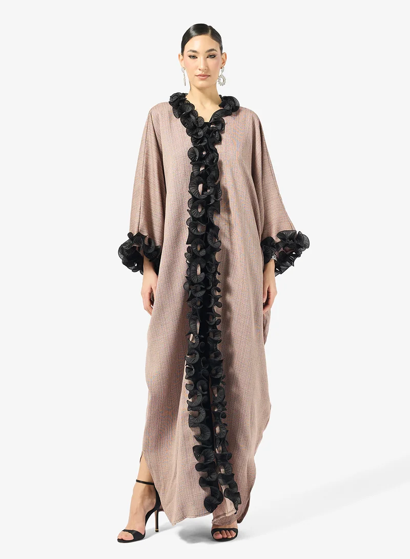 Golden Apple Ruffle Design Abaya
