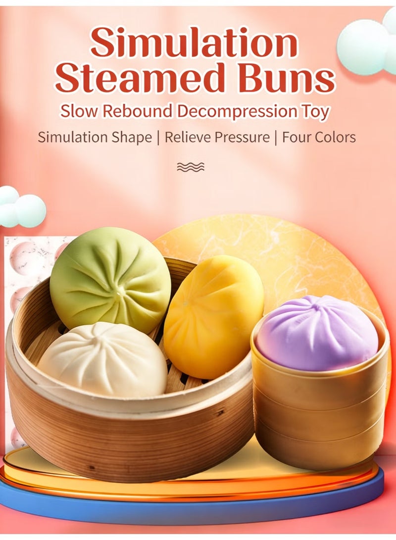 2-PACKS Buns Squishies Toy | Slow Rebound TPR Squeeze Fidget Toy for Anxiety Relief, Cute Colorful Sensory Toy for Kids & Adults - Image 4
