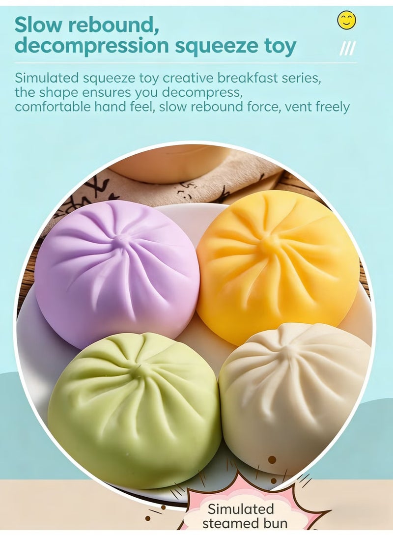 2-PACKS Buns Squishies Toy | Slow Rebound TPR Squeeze Fidget Toy for Anxiety Relief, Cute Colorful Sensory Toy for Kids & Adults - Image 5