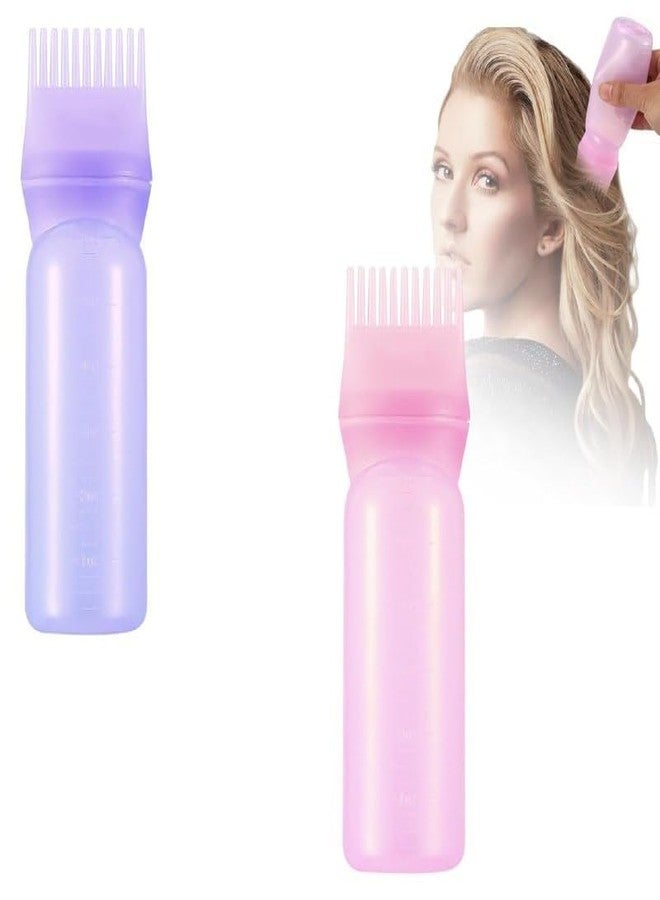 HEYZEM (PACK OF 2 120ML Hair Dye Applicator Bottle with Brush – Plastic Hair Oil & Hair Coloring Tool for Salon & Home Use - Image 1