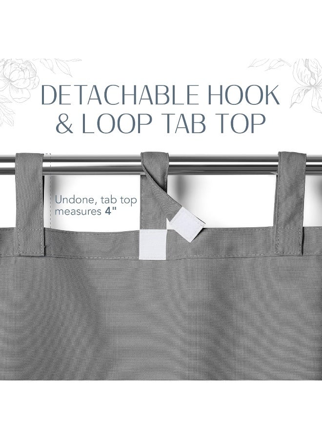 Elrene Home Fashions Matine Weatherproof Tab-Top Indoor/Outdoor Solid Color Curtain Panel for Porch, Pergola, Patio, Deck, 52â€W x 95â€L, Gray - Image 5