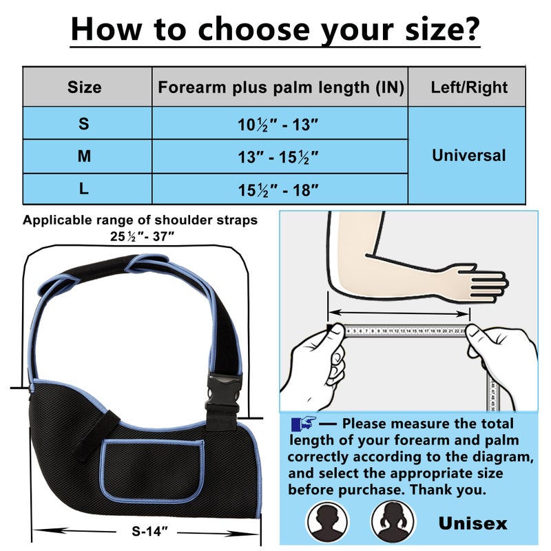 VISKONDA Arm Sling Shoulder Immobilizer - Rotator Cuff Support Brace - Comfortable Medical Sling for Shoulder Injury,Left and Right Arm,Men and Women,for Broken,Dislocated,Fracture,Strain (Small) - Image 5