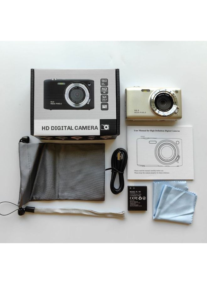 Generic High-definition Digital Camera CCD Student Party Entry Mini Card Machine Home Shooting Camera Large Favorably-Body Color:C600-gold-standard  - Image 1