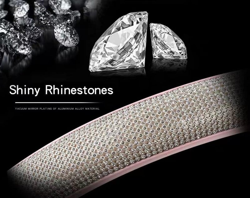 XIANGDING Steering Wheel Cover Women Pink Bling Diamond Steering Wheel Cover, Leather Cute Steering Wheel Covers with Crystal Rhinestones, Breathable, Anti-Slip Universal Fit 14.5-15 Inch Bling Car Accessories - Image 5