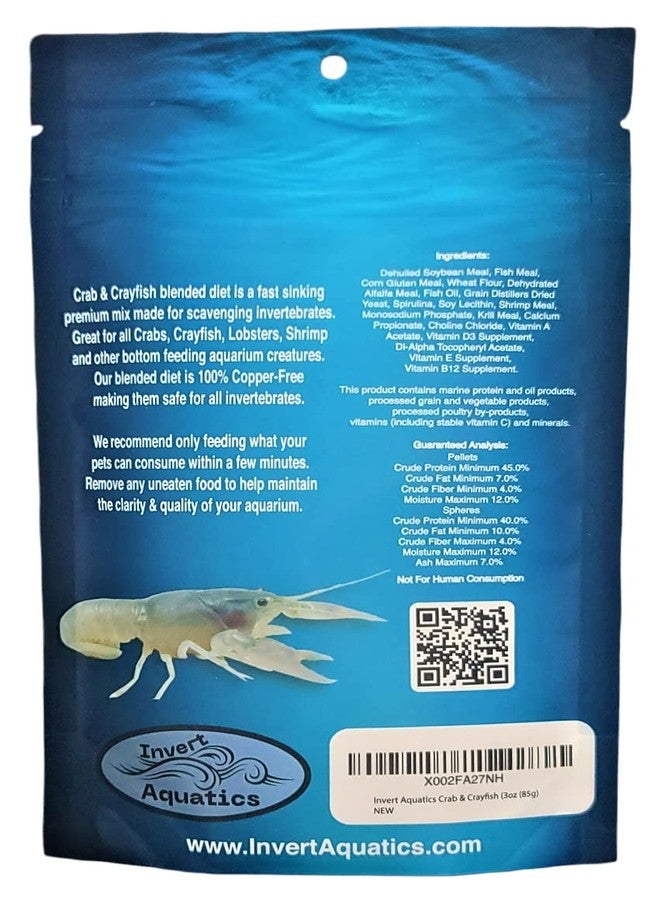 Invert Aquatics Crab & Crayfish Sinking Blended Diet - Aquatic Crab & Shrimp Food (3 oz (85g)) - Image 2