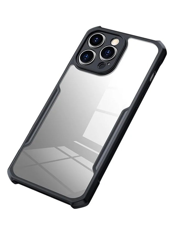 Xundo Clear Case for iPhone 15 Pro Max | Premium Rugged | Durable Shock-absorbing Frame | Black Border | Thermoplastic Polyurethane | Airbag Anti-drop Protection - Clear - Image 1