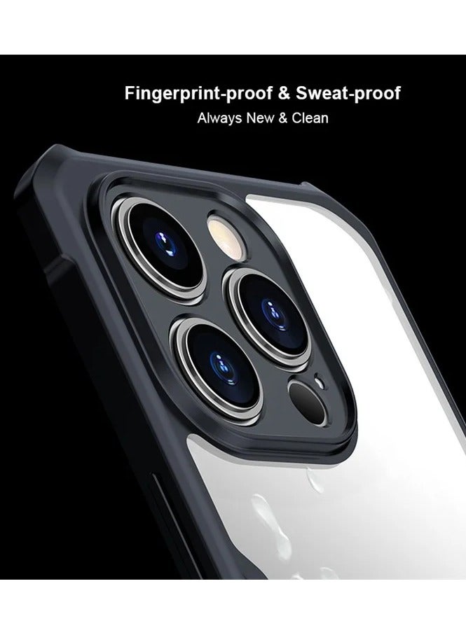 Xundo Clear Case for iPhone 15 Pro Max | Premium Rugged | Durable Shock-absorbing Frame | Black Border | Thermoplastic Polyurethane | Airbag Anti-drop Protection - Clear - Image 4