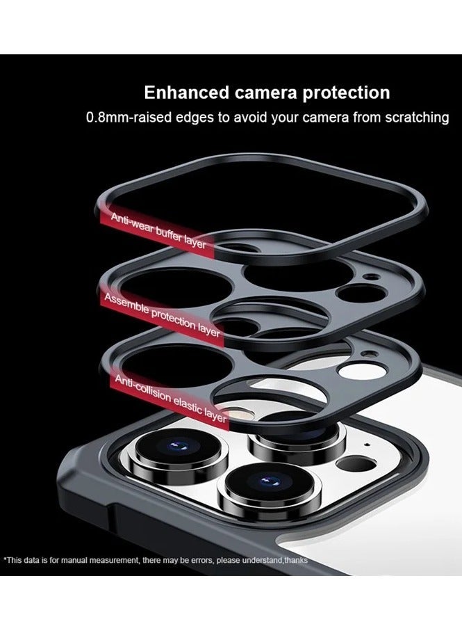 Xundo Clear Case for iPhone 15 Pro Max | Premium Rugged | Durable Shock-absorbing Frame | Black Border | Thermoplastic Polyurethane | Airbag Anti-drop Protection - Clear - Image 3