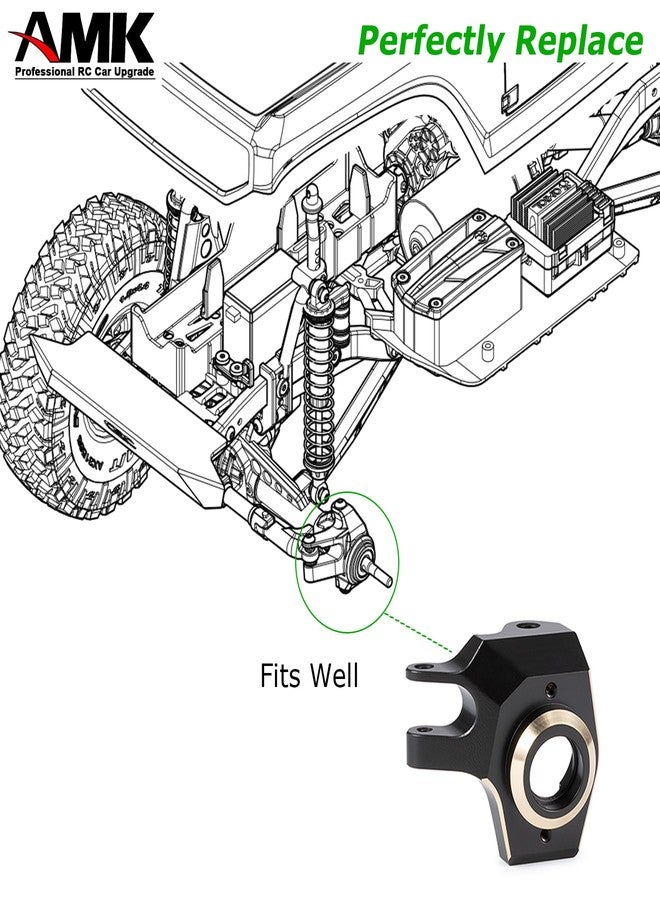 AMK SCX10 II Brass Steering Knuckles 96g Wheel Weights Outer Portal Drive Housing for 1/10 RC Crawler AR44 Axial SCX10 Upgrades - Image 5