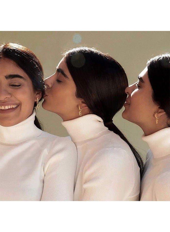 ميفيكو المرأة Huggie أقراط الذهب هوب النائم 14K الذهب شغل صغيرة بسيطة اليدوية هيبوالرجينيك مجوهرات يومية - Image 2