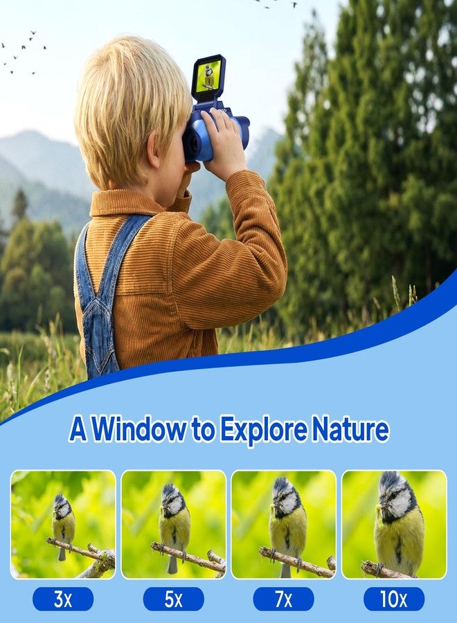 Ashfly Binoculars for Kids with Night Vision Camera, 10x Optical Magnification Digital Kids Binocular with 2.4" HD Screen & 20 Games, STEM Outdoor Exploration Toys Gifts for Boys Girls Age 4-8-12+(Blue) - Image 5