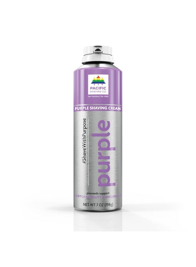 شركة باسيفيك شيفينج كريم الحلاقة الأرجواني - كريم حلاقة رغوي ملون - مرطب، يقلل الاحمرار + كريم حلاقة خالٍ من التهيج (7 أونصة)