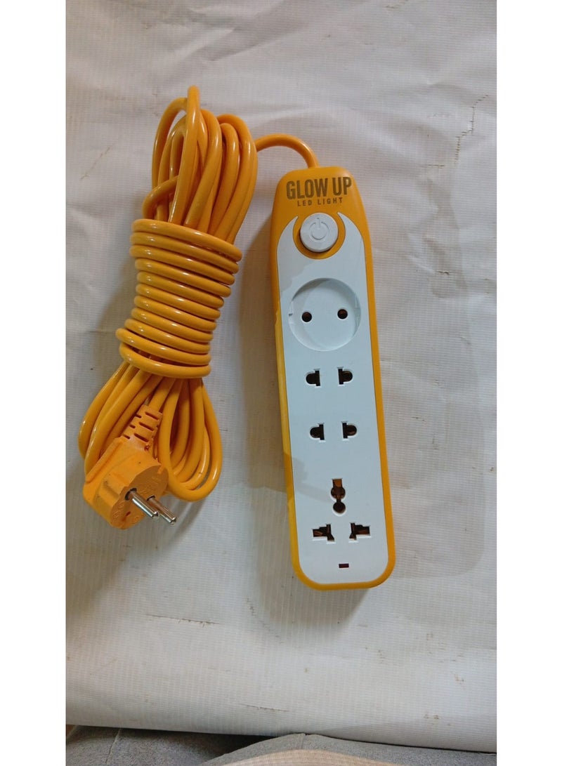 جلو اب مشترك كهرباء جلو اب 4 منافذ عالمية مع سلك 10 متر قدرة 3500 وات و16 امبير خامات نحاس مضاد للحريق قطعة واحدة - Image 3