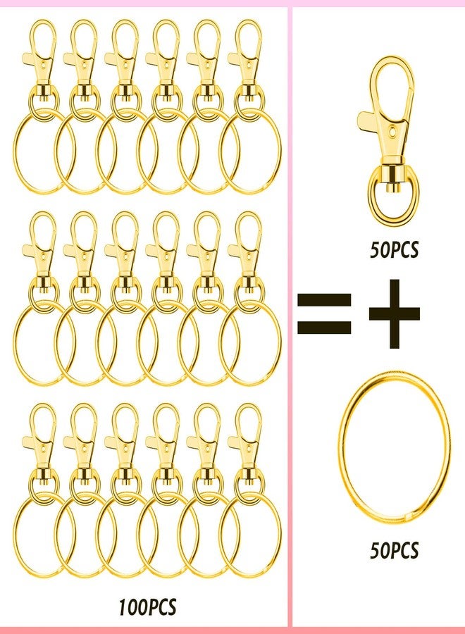 PAXCOO Gold Keychain Rings for Craft, Paxcoo 100pcs Keychain Hardware Kit Includes 50Pcs Key Chain Hooks and 50pcs Key Rings, Bulk Keychain Making Supplies for Resin Craft, Acrylic Blanks - Image 4