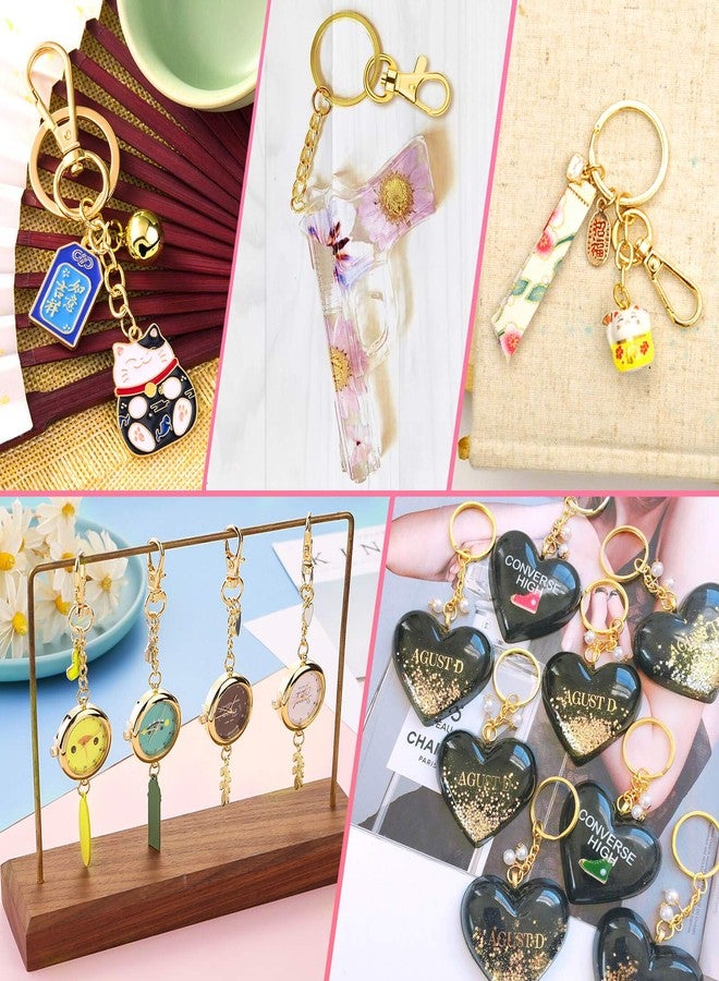 PAXCOO Gold Keychain Rings for Craft, Paxcoo 100pcs Keychain Hardware Kit Includes 50Pcs Key Chain Hooks and 50pcs Key Rings, Bulk Keychain Making Supplies for Resin Craft, Acrylic Blanks - Image 3