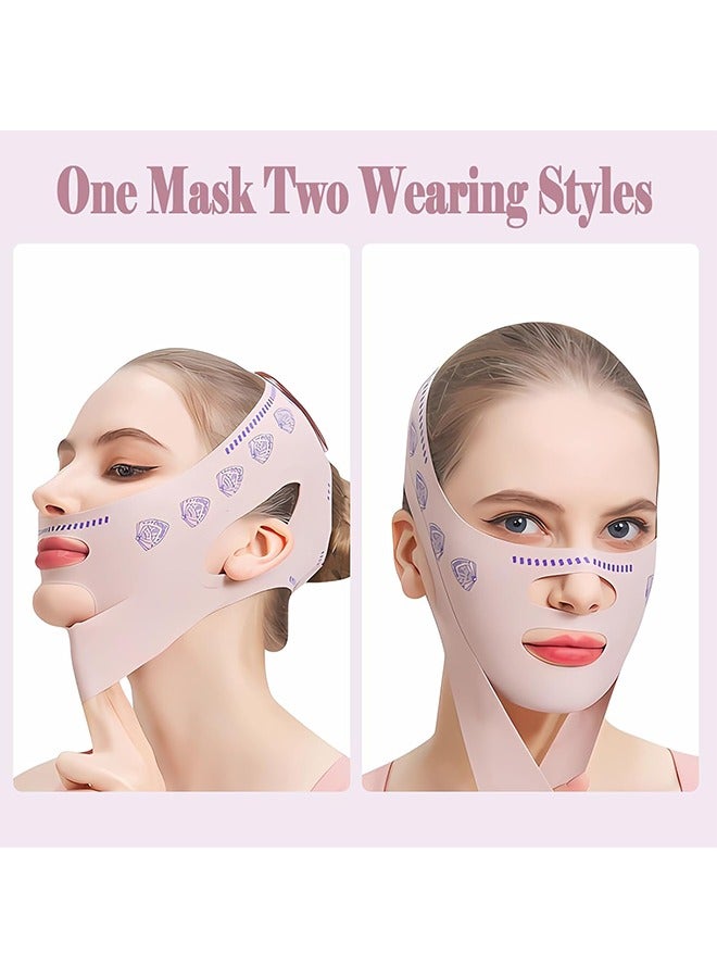 Loquat Reusable V Shape Face Lift Strap, Beauty Face Sculpting Sleep Mask, Relieve Sagging Skin, Reduce Pwelling and Firm Skin, Face Lift Belt for Men and Women - Pink - Image 5