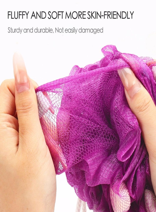 BTYMS Premium Mesh Poufs (65g/pcs) Bath Sponges Shower Loofahs Exfoliating Shower Puff - Great for Body Wash Pack of 4 - Image 2