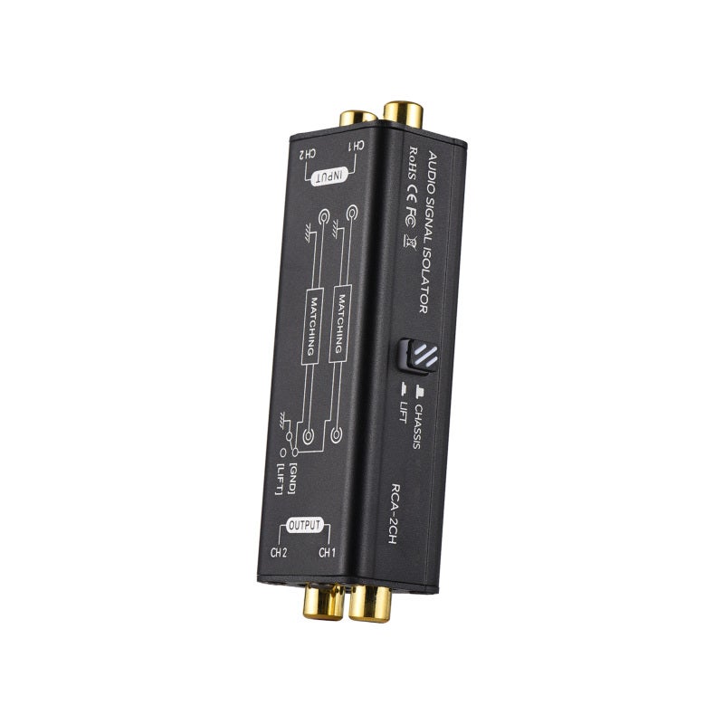 Ground Loop Isolator 2-Channel Black - Superior Sound Quality Hum Eliminator for Home Stereo, Conference Microphones, Audio Players and Speakers - Image 3