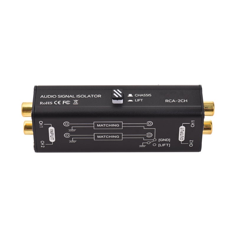 Ground Loop Isolator 2-Channel Black - Superior Sound Quality Hum Eliminator for Home Stereo, Conference Microphones, Audio Players and Speakers - Image 4