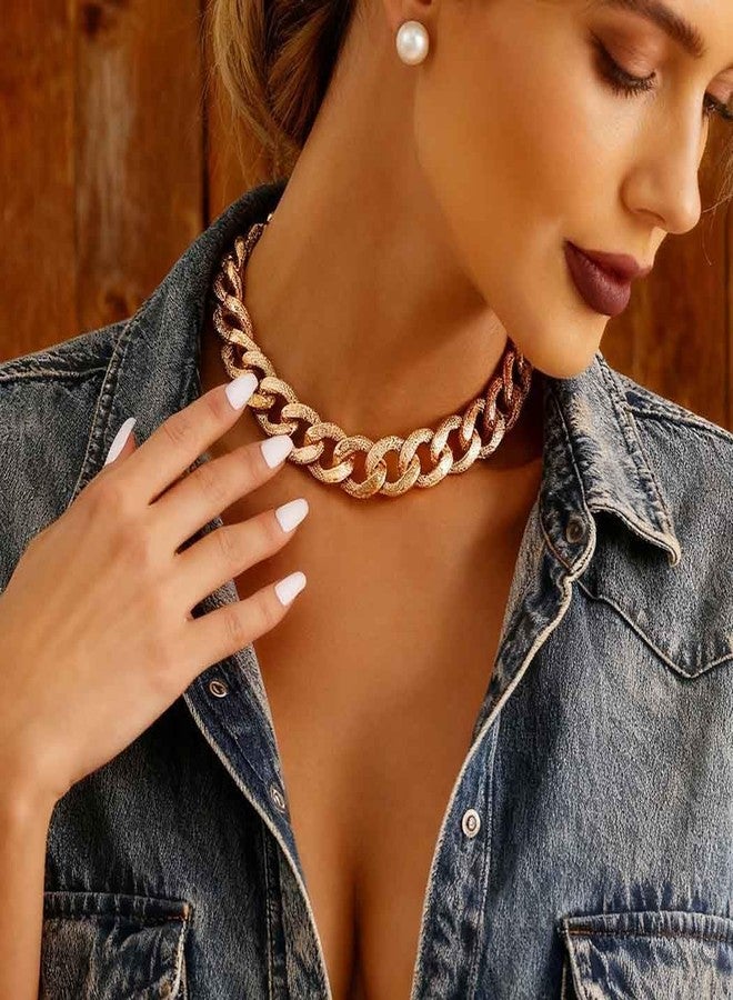 CLOACE Chunky Choker Necklace Gold Cuban Necklaces Punk Thick Link Chain Jewelry for Women - Image 4