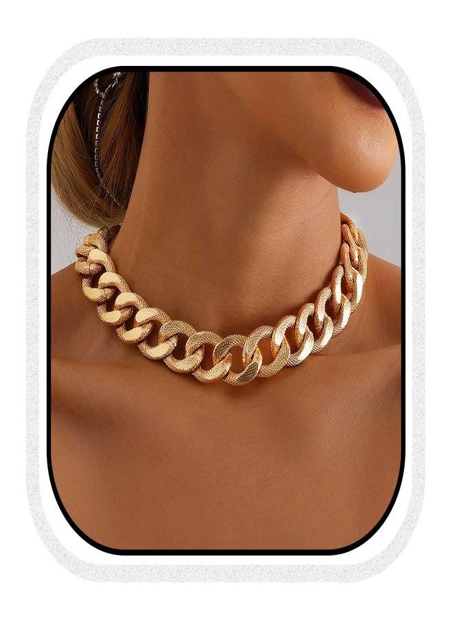 CLOACE Chunky Choker Necklace Gold Cuban Necklaces Punk Thick Link Chain Jewelry for Women - Image 1