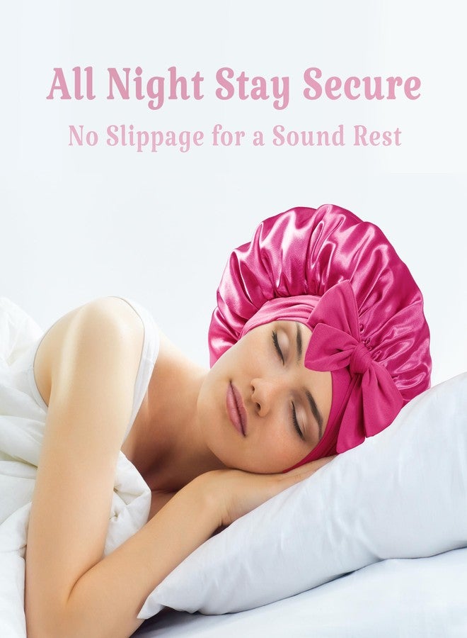 vidsel Bonnet with Tie Band, Hair Care Satin Silk Bonnet for Sleeping Women, Silky Sleep Bonnets for Women, Reversible Double Layer Sleep Cap for Curly Hair Braids - Image 5