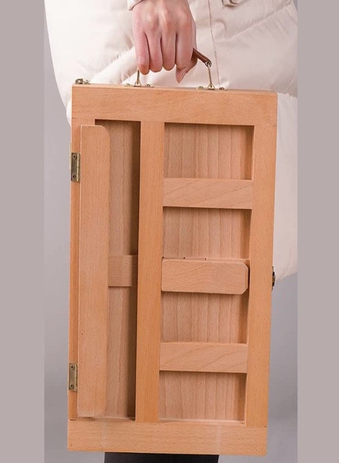 Buzz Cool Artists Portable Tabletop Wooden Sketchbox Easel with Drawer | Holds Canvases | Art Supplies for Artist | Tabletop Easel for Drawing & Sketching | Foldable, with Storage - Image 2