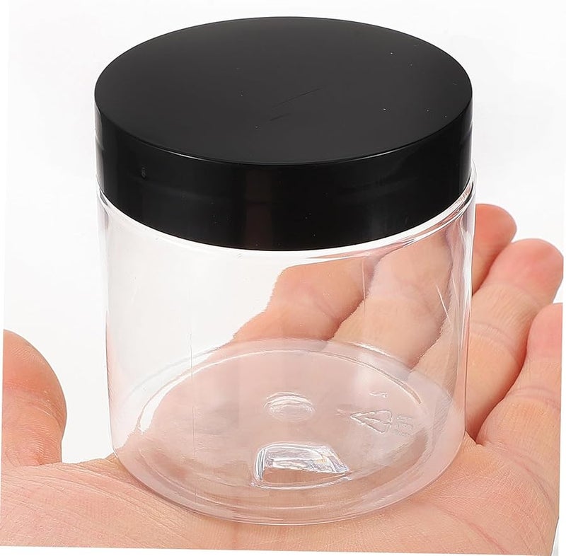 8Pcs Clear Plastic Food Storage Containers with Airtight Black Lids for Tea Sugar Candy Spice - Image 4