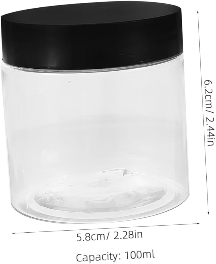8Pcs Clear Plastic Food Storage Containers with Airtight Black Lids for Tea Sugar Candy Spice - Image 3